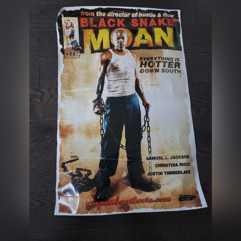 Vintage Double Sided Black Snake Moan Poster From Theater